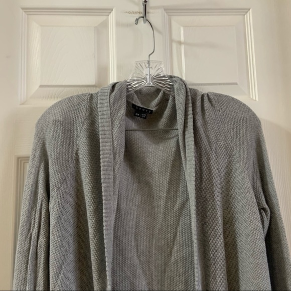 Theory Light Grey Giana Cashcotton Cardigan M - Picture 3 of 9